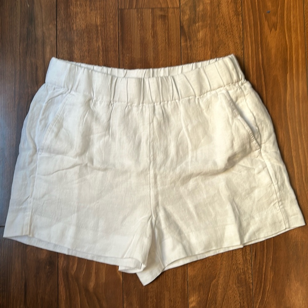 NWT - White linen j crew shorts